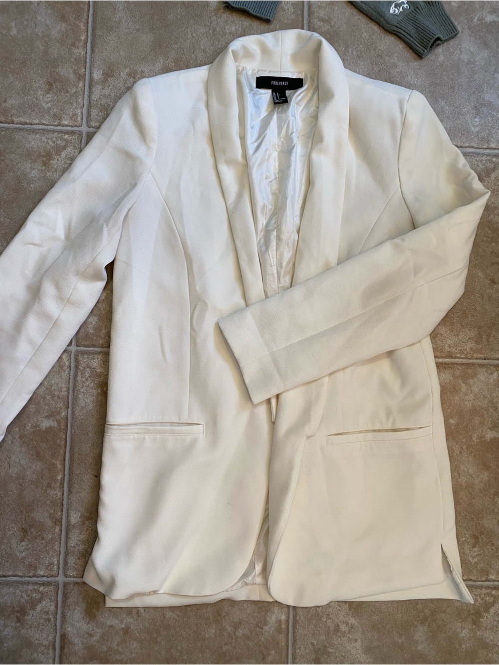 Forever 21 Women's Cream Collar Blazer